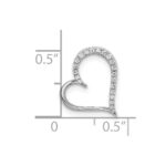 14k White Gold Diamond Heart Chain Slide - Image 3