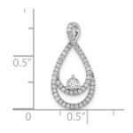 14k White Gold 1/5 carat Diamond Double Teardrop Chain Slide - Image 3
