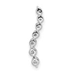 14k White Gold 1/10 carat Graduating Diamond Curved Chain Slide - Image 4
