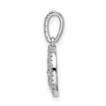 14k White Gold 1/5 carat Diamond Circle Swirl Pendant - Image 2