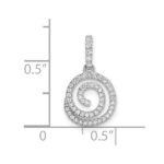 14k White Gold 1/5 carat Diamond Circle Swirl Pendant - Image 3