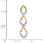 14k Polished 1/4 carat Diamond Triple Oval Chain Slide - Image 3