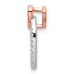 14k Two Tone Rose and White Gold 1/4 carat Lab Grown Diamond VS/SI+ G+ Complete Double Heart Chain Slide Pendant - Image 2