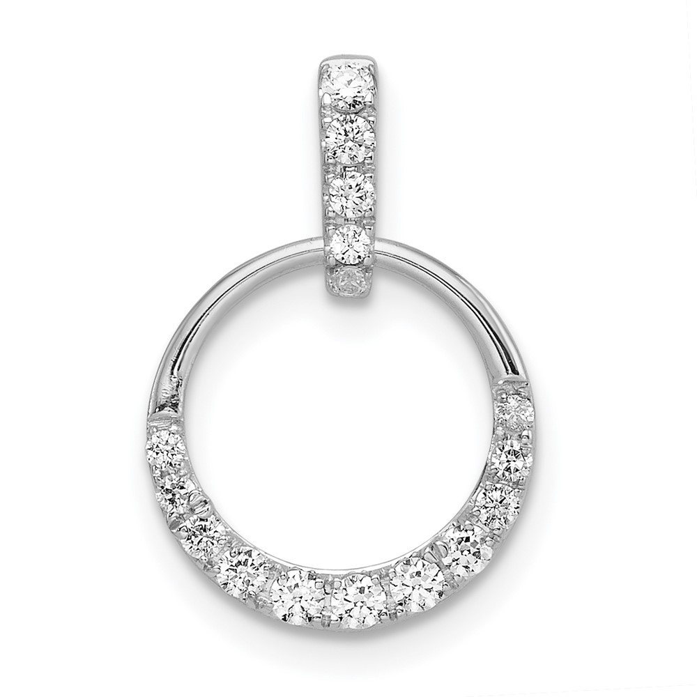 PM8556-027-WA.jpg 14k White Gold 1/4 carat Lab Grown Diamond VS/SI+ G+ Complete Circle Dangle Pendant - Image 1