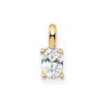 14k 1/3 carat Lab Grown Diamond VS/SI+ G+ Complete Oval Solitaire Pendant