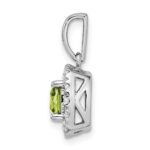 14k White Gold 1/4 carat Lab Grown Diamond VS/SI+ G+ August Birthstone Peridot Halo Pendant - Image 2
