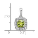 14k White Gold 1/4 carat Lab Grown Diamond VS/SI+ G+ August Birthstone Peridot Halo Pendant - Image 4