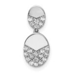 14k White Gold 1/5 carat Lab Grown Diamond VS/SI+ G+ Dangle Chain Slide Pendant