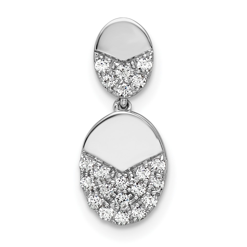 PM9130-022-WAA.jpg 14k White Gold 1/5 carat Lab Grown Diamond VS/SI+ G+ Dangle Chain Slide Pendant - Image 1