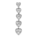 14k White Gold 1 carat Lab Grown Diamond VS/SI+ G+ Complete Five Heart Bar Chain Slide Pendant