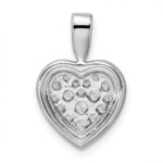 14k White Gold 3/8 carat Lab Grown Diamond VS/SI+ G+ Complete Framed Heart Pendant - Image 3