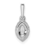 14k White Gold 1/10 carat Lab Grown Diamond VS/SI+ G+ and White Sapphire April Birthstone Pendant - Image 3