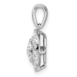 14k White Gold 3/8 carat Lab Grown Diamond VS/SI Oval Halo Pendant - Image 2