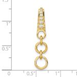 14k 1/8 carat Lab Grown Diamond VS/SI+ G+ Dangle Circle Chain Slide Pendant - Image 4