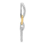 14k Two-Tone 1/2 carat Lab Grown Diamond VS/SI+ G+ Dangle Square Chain Slide Pendant - Image 2