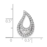 14k White Gold 1/2 carat Lab Grown Diamond VS/SI+ G+ Complete Teardrop Cluster Chain Slide Pendant - Image 4