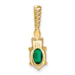 14K Diamond and 7x5 Oval May/Lab Created Emerald Twisted Chain Slide - Image 3