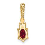14K Diamond and 7x5 Oval July/Lab Created Ruby Twisted Chain Slide - Image 3