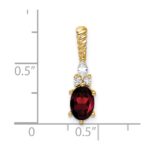 14K Diamond and 7x5 Oval January/Garnet Twisted Chain Slide - Image 4