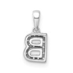 14K  White Gold Diamond Letter B Initial with Bail Pendant - Image 3