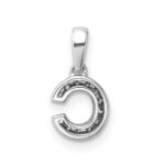 14K  White Gold Diamond Letter C Initial with Bail Pendant - Image 3