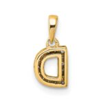 14K  Diamond Letter D Initial with Bail Pendant - Image 3