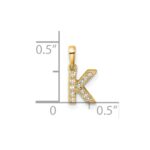 14K  Diamond Letter K  Initial with Bail Pendant - Image 4