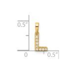 14K  Diamond Letter L Initial with Bail Pendant - Image 4