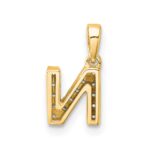 10K Diamond Letter N Initial with Bail Pendant - Image 4