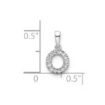 14K  White Gold Diamond Letter O Initial with Bail Pendant - Image 4