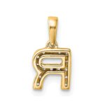 14K  Diamond Letter R Initial with Bail Pendant - Image 3