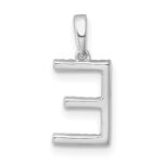 14K White Gold Diamond Letter E Initial Pendant - Image 3