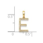 14K Diamond Letter E Initial Pendant - Image 4