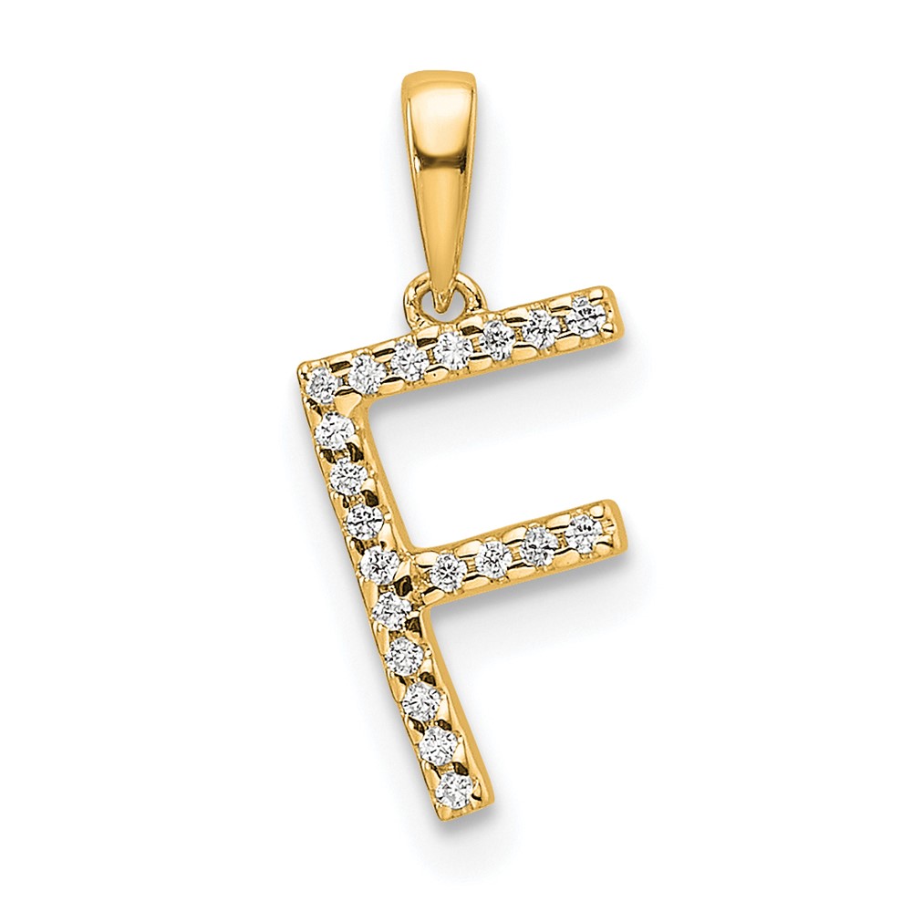 PM9798F-006-YA.jpg 14K Diamond Letter F Initial Pendant - Image 1
