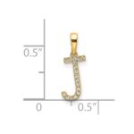 14K Diamond Letter J Initial Pendant - Image 4