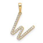 14K Diamond Letter W Initial Pendant