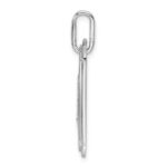 14K White Gold  Diamond Initial V Dog Tag Charm - Image 2