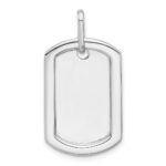 14k White Gold Personalized Diamond Dog Tag Charm - Image 3