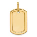 14k Yellow Gold Personalized Diamond Dog Tag Charm - Image 3