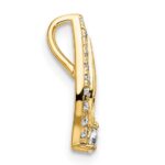 14k Polished 1/4 carat Diamond Teardrop Chain Slide - Image 2