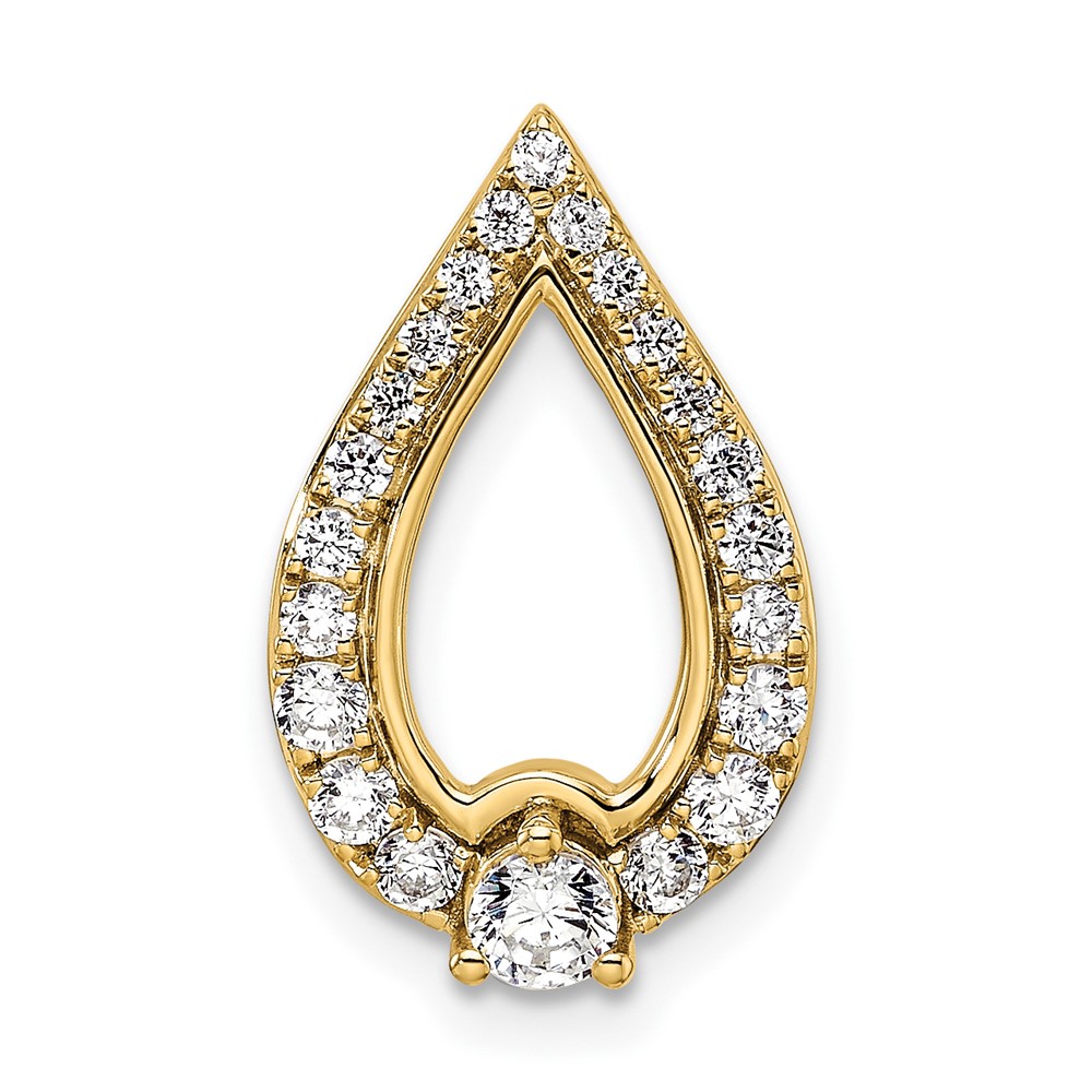 PM9939-050-YA.jpg 14k Polished 1/2 carat Diamond Teardrop Chain Slide - Image 1