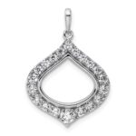 14k White Gold 1 carat Lab Grown Diamond VS/SI+ G+ Complete Fashion Teardrop Shape Pendant