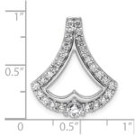 14k White Gold 1 carat Lab Grown Diamond VS/SI+ G+ Chain Slide Pendant - Image 4