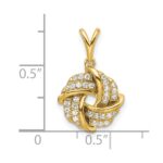 14k 1/5 carat Lab Grown Diamond VS/SI+ G+ Complete Love Knot Pendant - Image 4