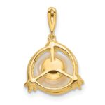 14k 1/8 carat Lab Grown Diamond VS/SI+ G+ and 8.00 mm Round Freshwater Cultured Pearl Pendant - Image 3