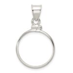 Wideband Distinguished Coin Jewelry Sterling Silver Polished 19.1 x 1.5mm $0.01 Screw Top Coin Bezel Pendant - Image 3