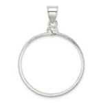 Wideband Distinguished Coin Jewelry Sterling Silver Polished 30.5 x 2.1mm $0.50 Screw Top Coin Bezel Pendant - Image 3