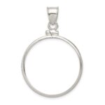 Wideband Distinguished Coin Jewelry Sterling Silver Polished 26.4 x 1.8mm Susan B. Anthony Screw Top Coin Bezel Pendant