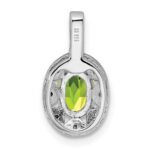 Sterling Silver Rhodium-plated Diam. & Peridot Pendant - Image 3