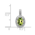 Sterling Silver Rhodium-plated Diam. & Peridot Pendant - Image 4